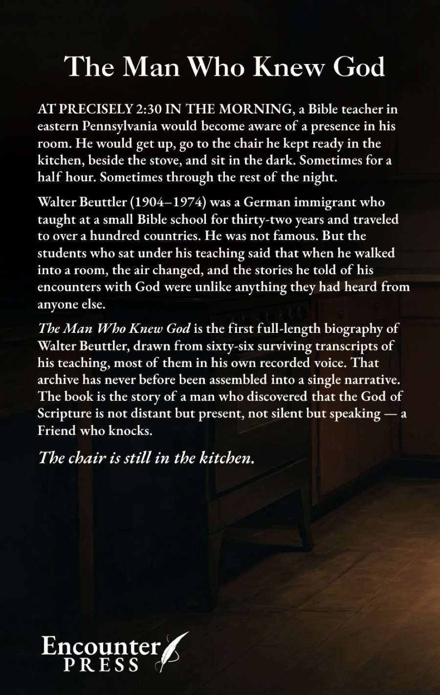 The Man Who Knew God - Back Cover